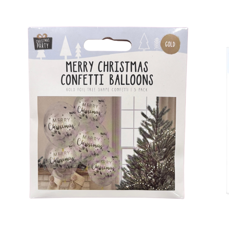 Gold Merry Christmas Confetti Balloons collectible from PoundFun