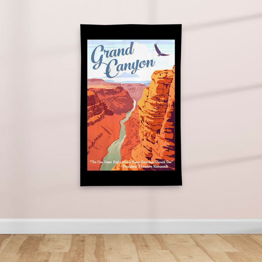 Grand Canyon - Vintage Travel poster - Textile Poster collectible from https://britishmade.gifts/