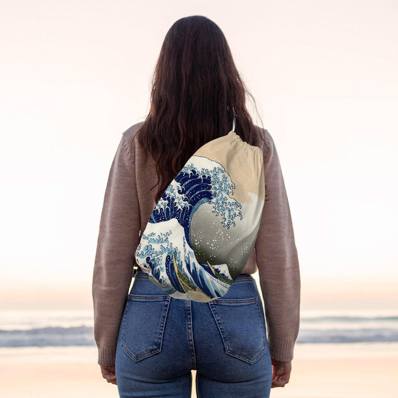 The Great Wave - Drawstring Duffle bag collectible from https://britishmade.gifts/