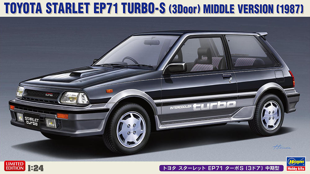 Hasegawa 1:24 Scale Toyota Starlet EP71 TURBO-S (3Door) Middle Version Kit