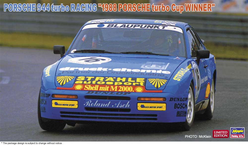 Hasegawa 1:24 Scale Porsche 944 Turbo Racing 1988 Porsche Turbo Cup Winner Kit