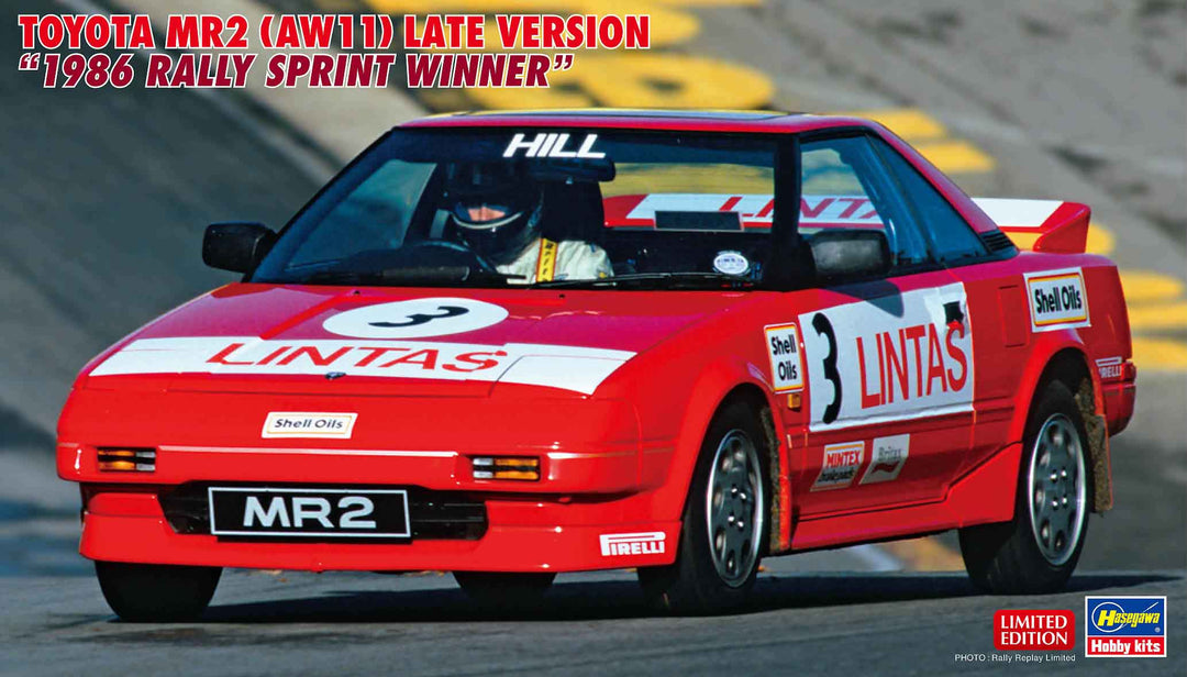 Hasegawa 1:24 Scale Toyota MR2 Late Version Damon Hill 1986 Rally Sprint Winner Kit