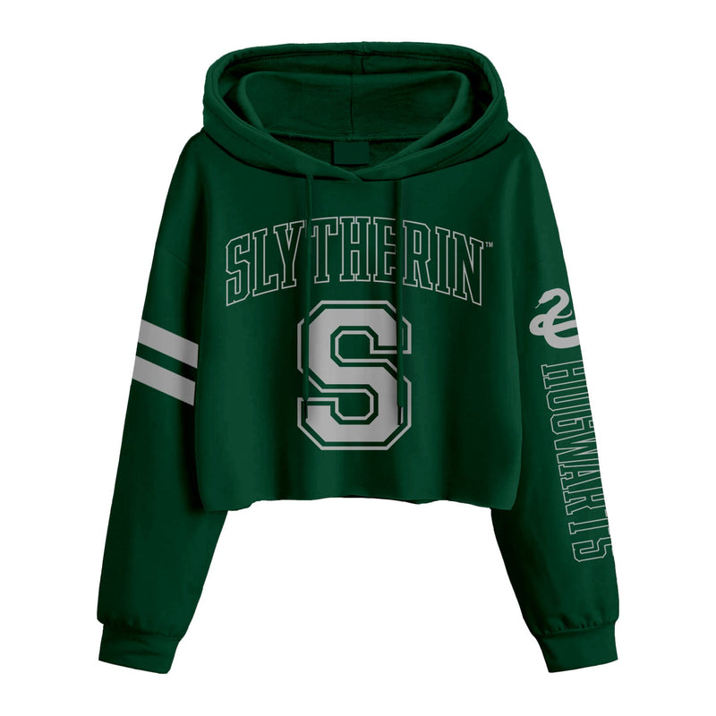 Harry Potter College Slytherin SuperHeroes Inc. Ladies Cropped Hooded Pullover collectible from Heroes Inc Dropship