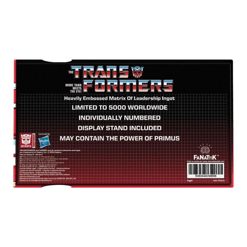 Transformers Matrix of Leadership Metal Replica, rear view