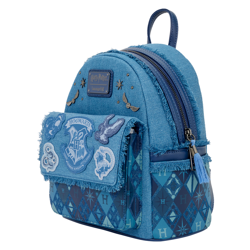 Loungefly - Harry Potter Hogwarts Denim Mini Backpack close up detail