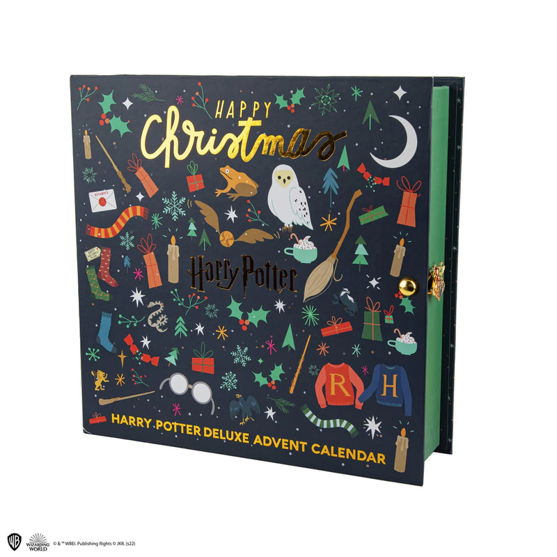 Harry Potter Deluxe Advent Calendar with Reusable Box and Firebolt Prize, side angle