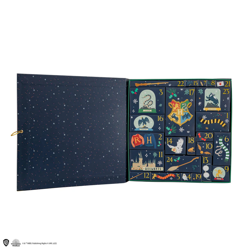 Harry Potter Deluxe Advent Calendar with Reusable Box and Firebolt Prize, rear view