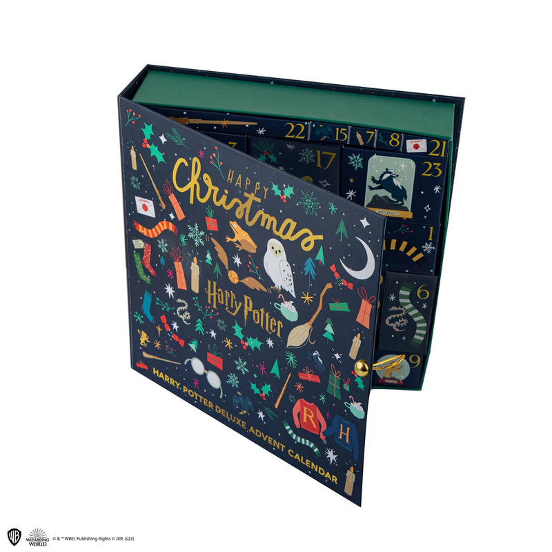 Harry Potter Deluxe Advent Calendar with Reusable Box and Firebolt Prize, packaging shot