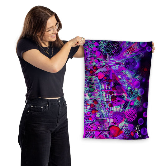 Penny Banger - Trippy Festival - Lightweight, Microfibre Tea Towel collectible from https://britishmade.gifts/