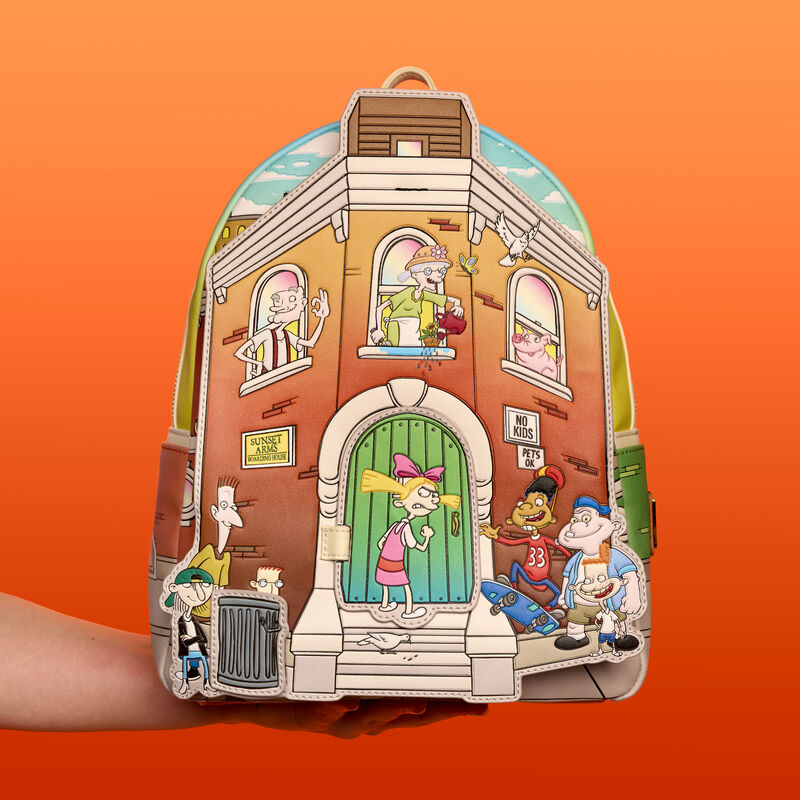 Loungefly Hey Arnold! Sunset Arms Boarding House Mini Backpack, size reference
