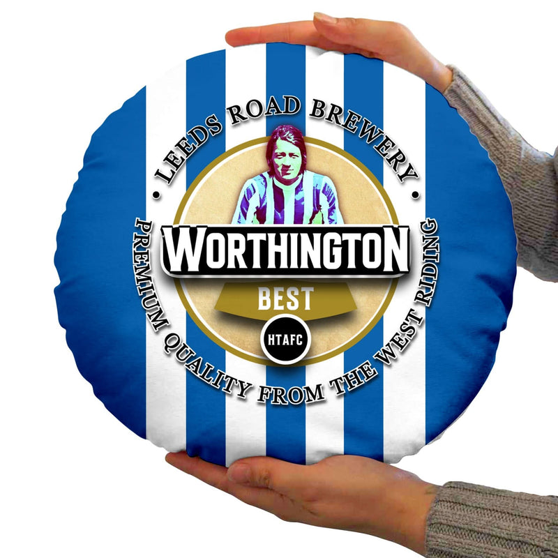 Huddersfield Worthington - Football Legends - Circle Cushion 14 collectible from https://britishmade.gifts/