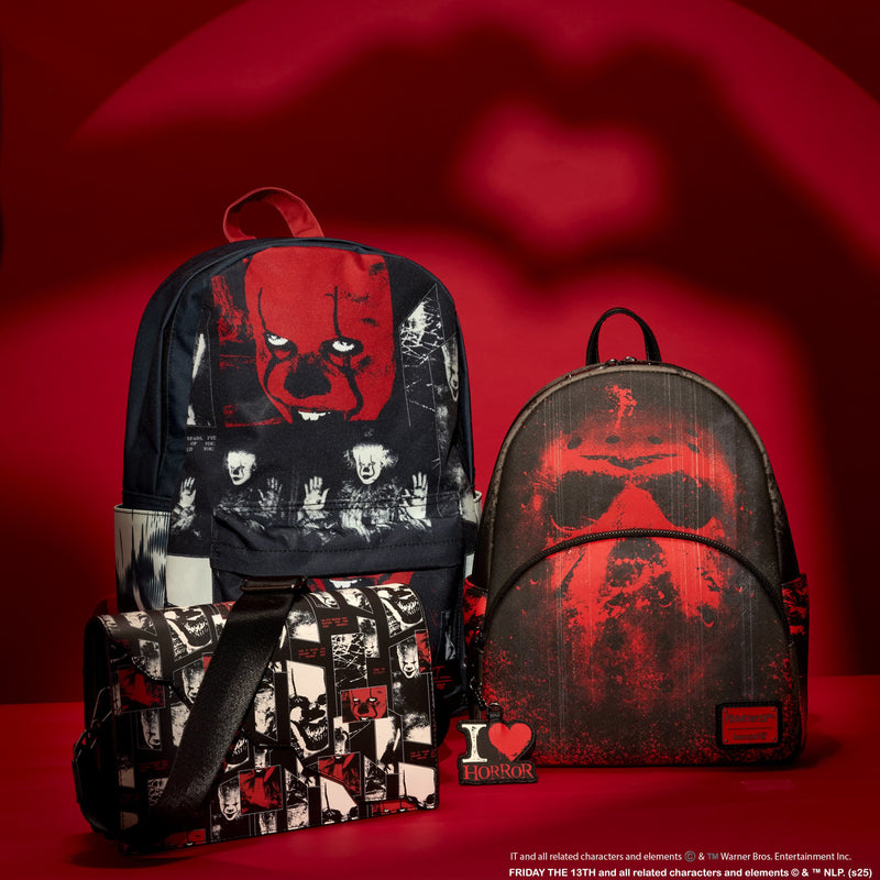 Loungefly - IT Pennywise I Heart Horror Glow Full-Size Backpack side angle