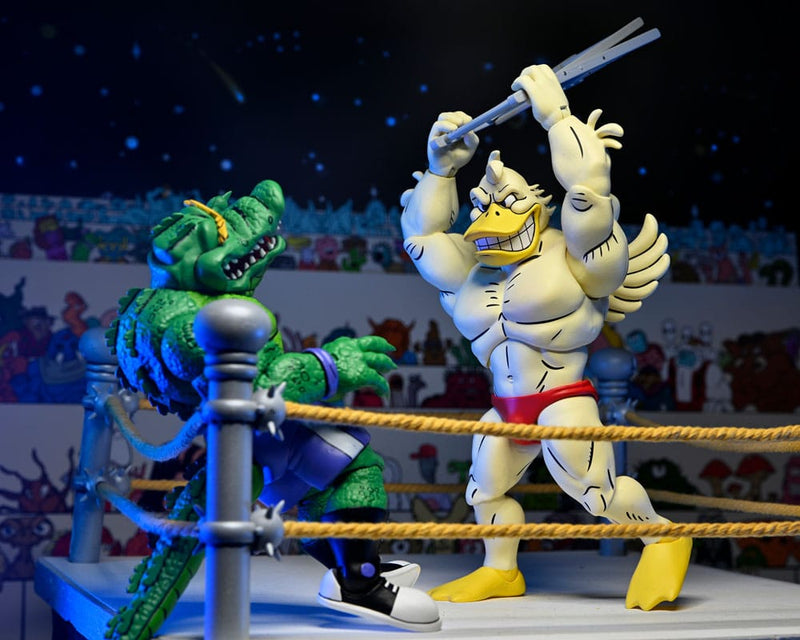 Teenage Mutant Ninja Turtles (Archie Comics): Stump Wrestling Ace Duck Action Figure (Pre-Order January 2026), in display