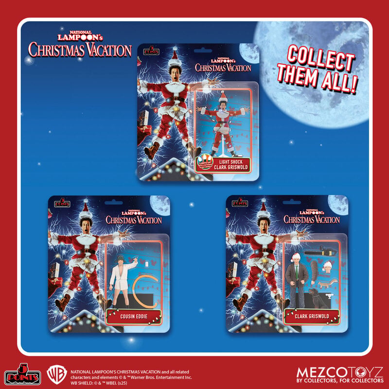 National Lampoon's Christmas Vacation Set: 5 Points Figures Assortment (Suit Clark and Eddie), rear view