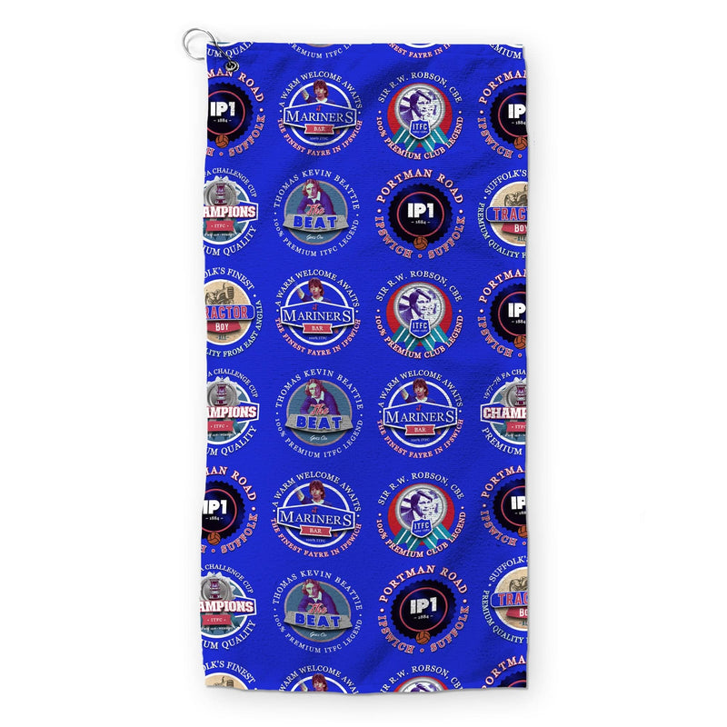 Ipswich - Football Legends - Retro Lightweight, Microfibre Golf Towel collectible from https://britishmade.gifts/