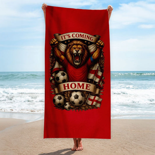 England - It's Coming Home Lion - Beach Towel collectible from https://britishmade.gifts/