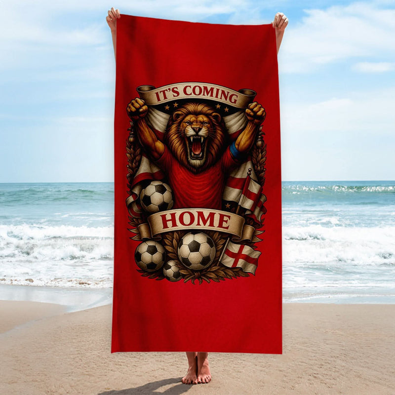 England - It's Coming Home Lion - Beach Towel collectible from https://britishmade.gifts/