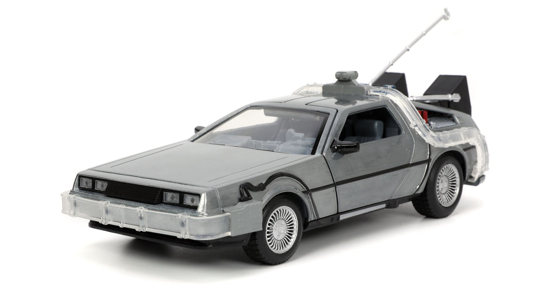 Jada Toys 1:24 Scale Back to the Future I DeLorean Time Machine with Hook