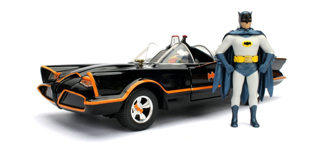 Jada Toys 1:24 Scale 1966 Batmobile with Diecast Batman and Robin Figures
