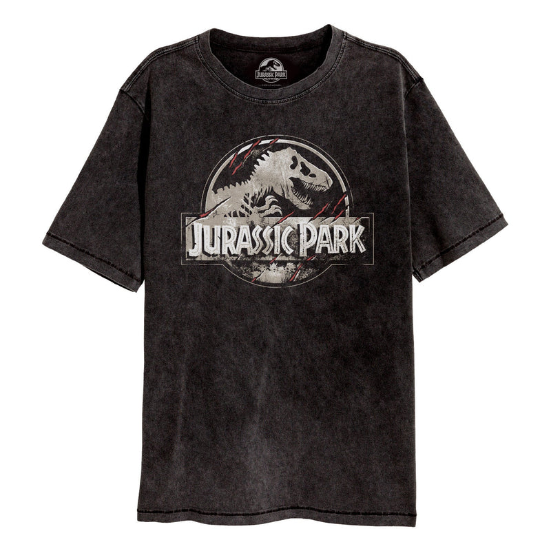 Jurassic Park Scratched Logo SuperHeroes Inc. Acid Wash T-Shirt collectible from Heroes Inc Dropship