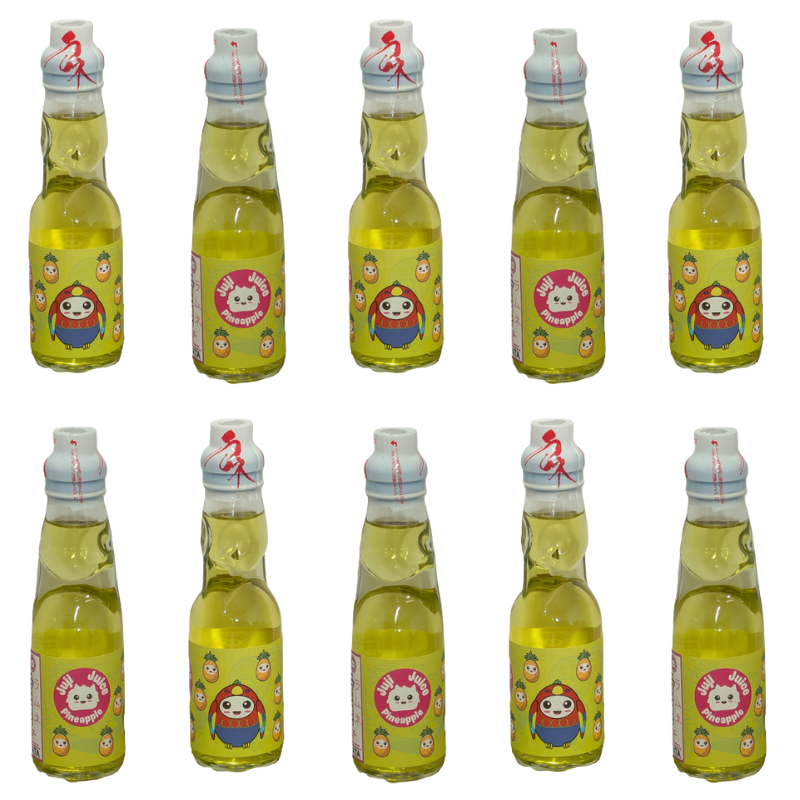 Juji Juice - Pineapple Flavour Ramune, packaging shot