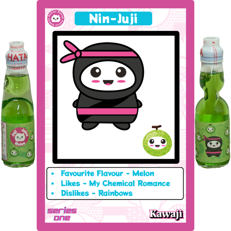 Juji Juice - Melon Flavour Ramune, size reference
