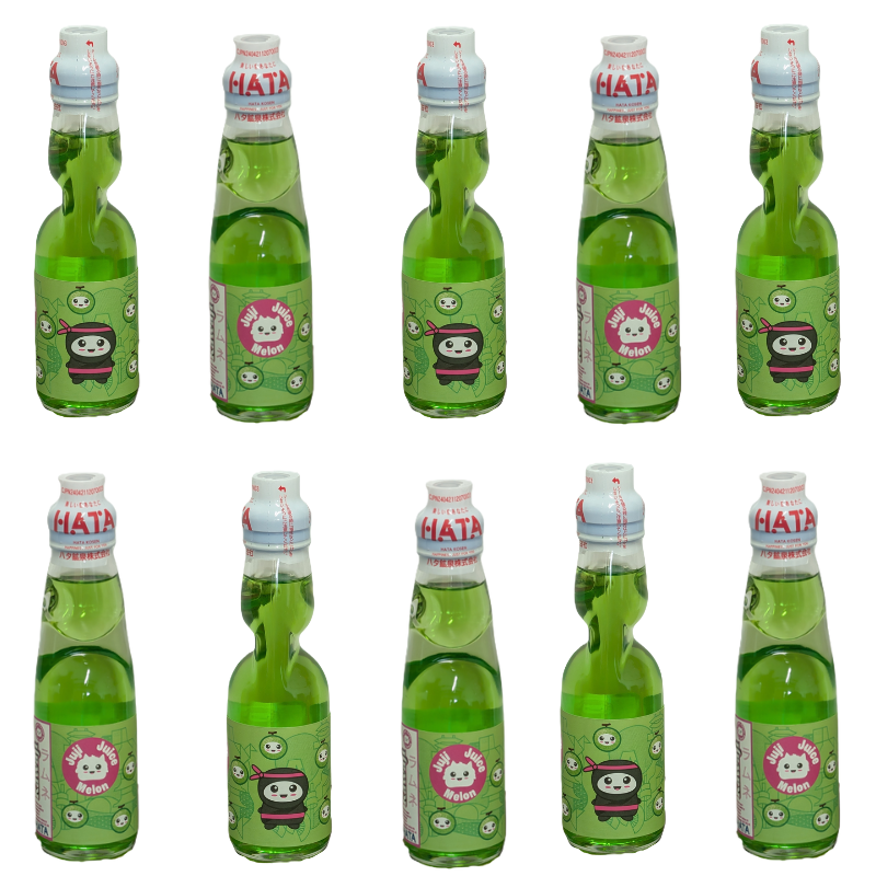 Juji Juice - Melon Flavour Ramune, packaging shot