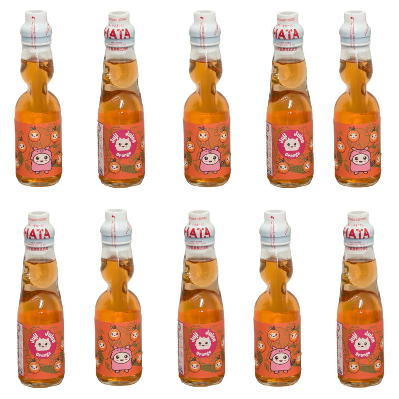 Juji Juice - Orange Flavour Ramune, size reference