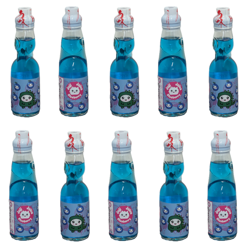 Juji Juice - Blueberry Flavour Ramune, size reference