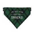 Just Here For The Snacks - Green Tartan - Dog Bandana - 4 Sizes collectible from https://britishmade.gifts/