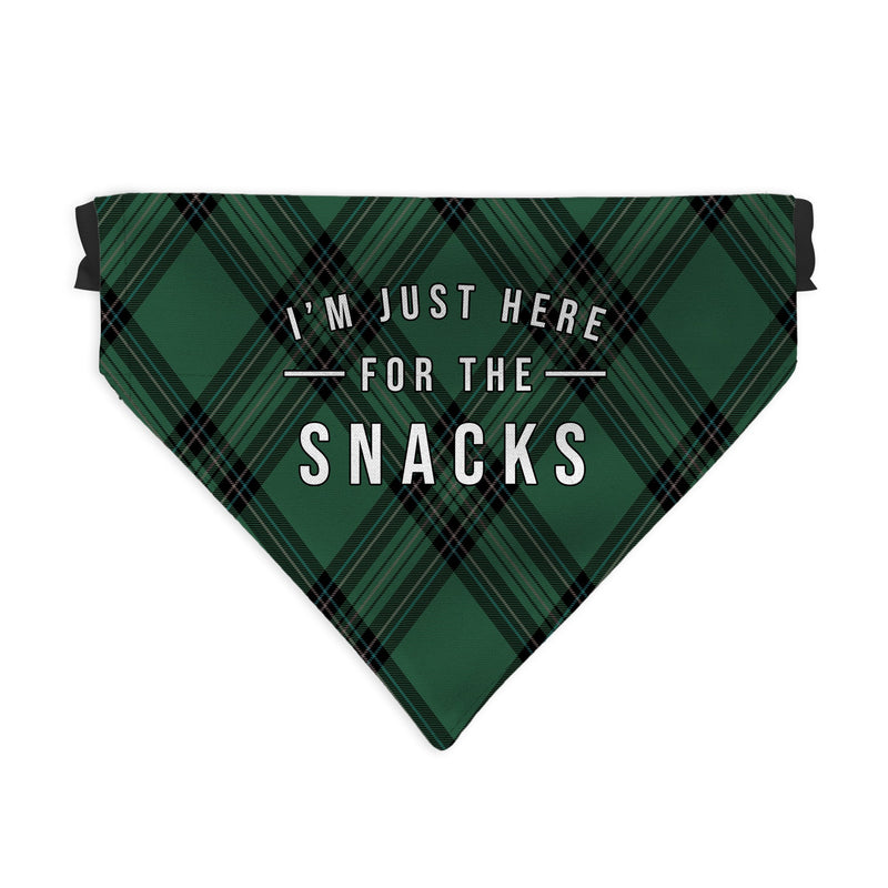 Just Here For The Snacks - Green Tartan - Dog Bandana - 4 Sizes collectible from https://britishmade.gifts/