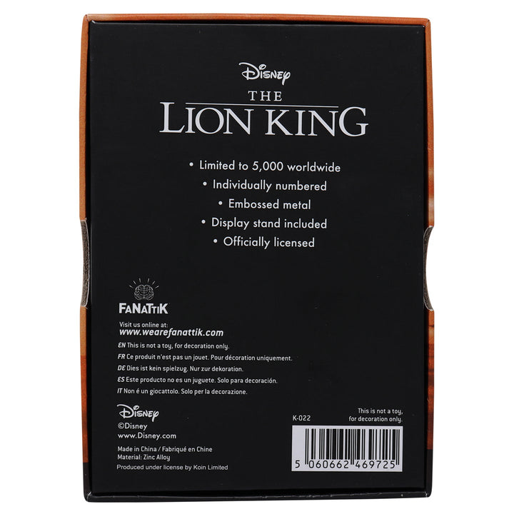 Disney Limited Edition Lion King Ingot