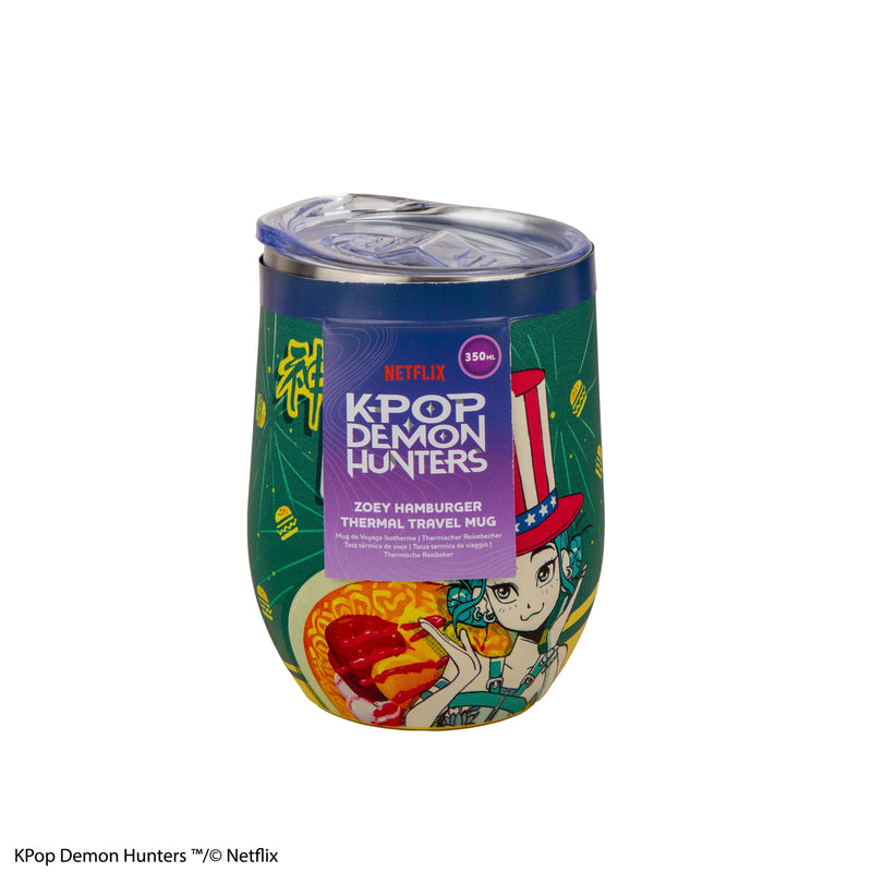 Zoey Hamburger Thermal Travel Mug, rear view