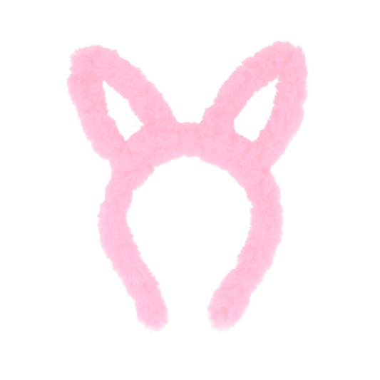 Kids Pink Furry Bunny Ears Headband collectible from PoundFun