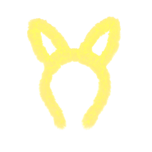 Kids Yellow Furry Bunny Ears Headband collectible from PoundFun