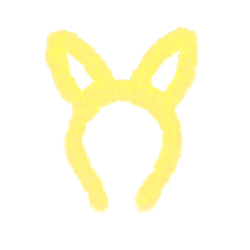 Kids Yellow Furry Bunny Ears Headband collectible from PoundFun
