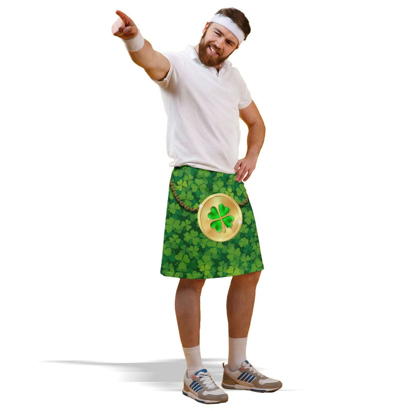 St Patrick's Day Shamrocks - Novelty Kilt, side angle
