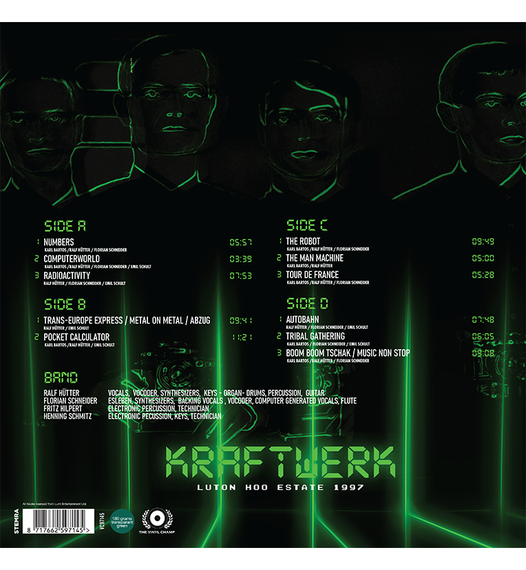 Kraftwerk – Luton Hoo Estate 1997 (Limited Edition Double-LP on 180g Green Vinyl), rear view