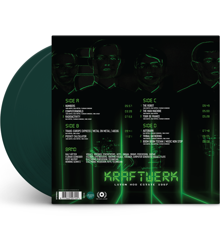 Kraftwerk – Luton Hoo Estate 1997 (Limited Edition Double-LP on 180g Green Vinyl), side angle