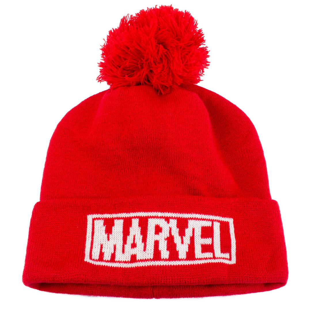 Marvel Comics Logo Pom Pom Beanie