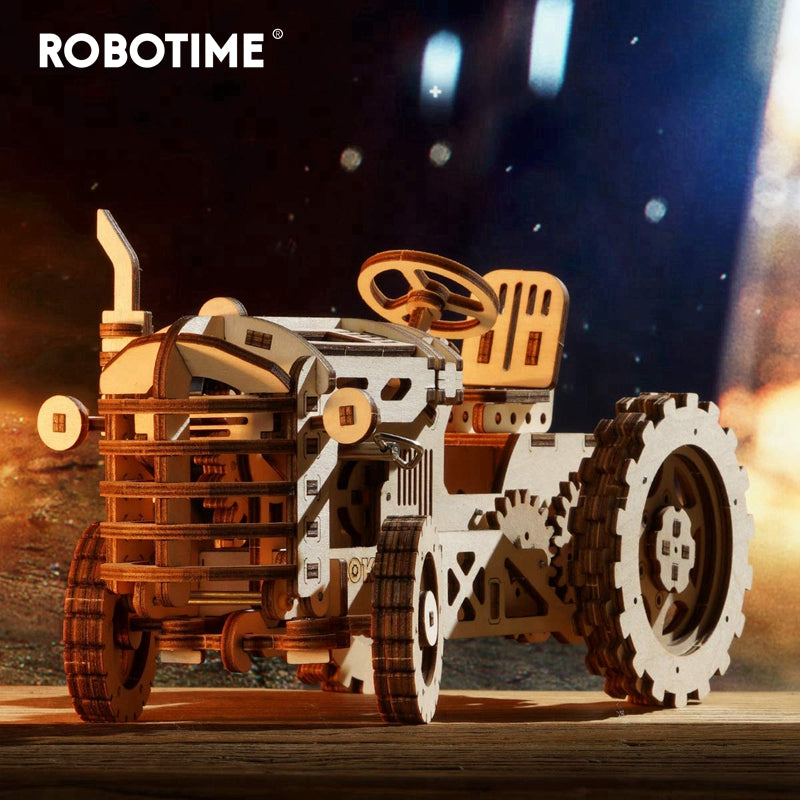 Tractor 3D Wooden Puzzle, rear view
