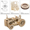 Tractor 3D Wooden Puzzle, side angle