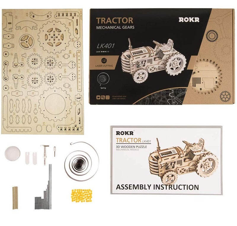 Tractor 3D Wooden Puzzle, packaging shot