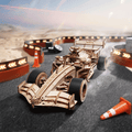 F1 Racing Car LK505 3D Wooden Puzzle, rear view