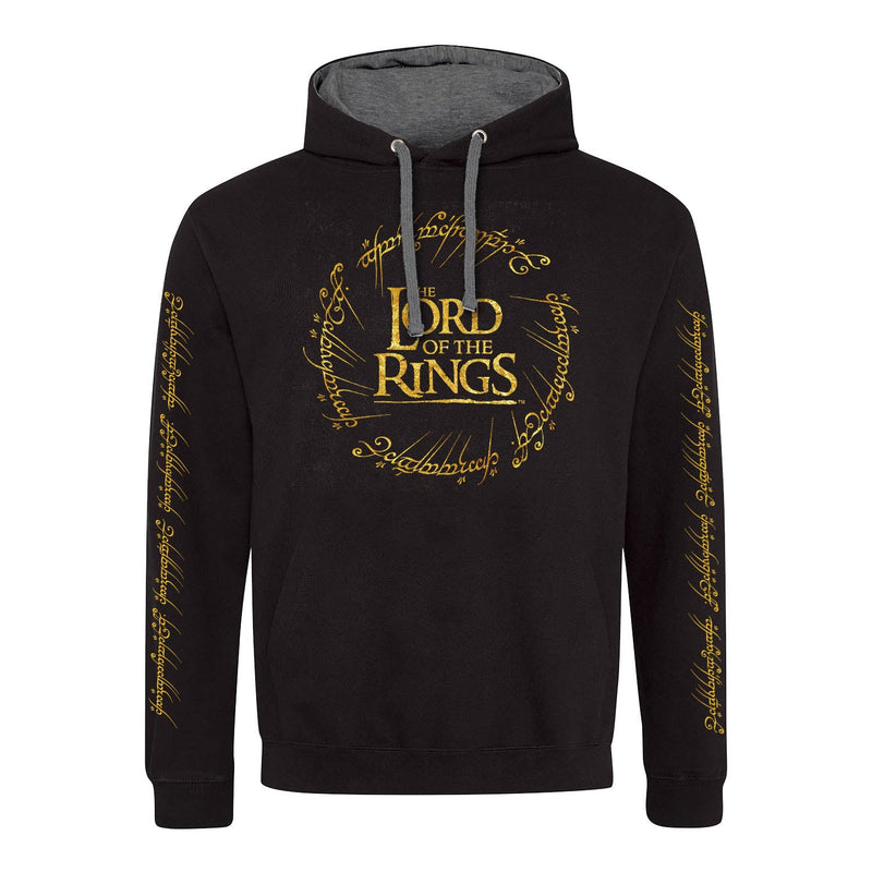 Lord Of The Rings Foil Logo SuperHeroes Inc. Premium Contrast Pullover Hooded Sweatshirt collectible from Heroes Inc Dropship