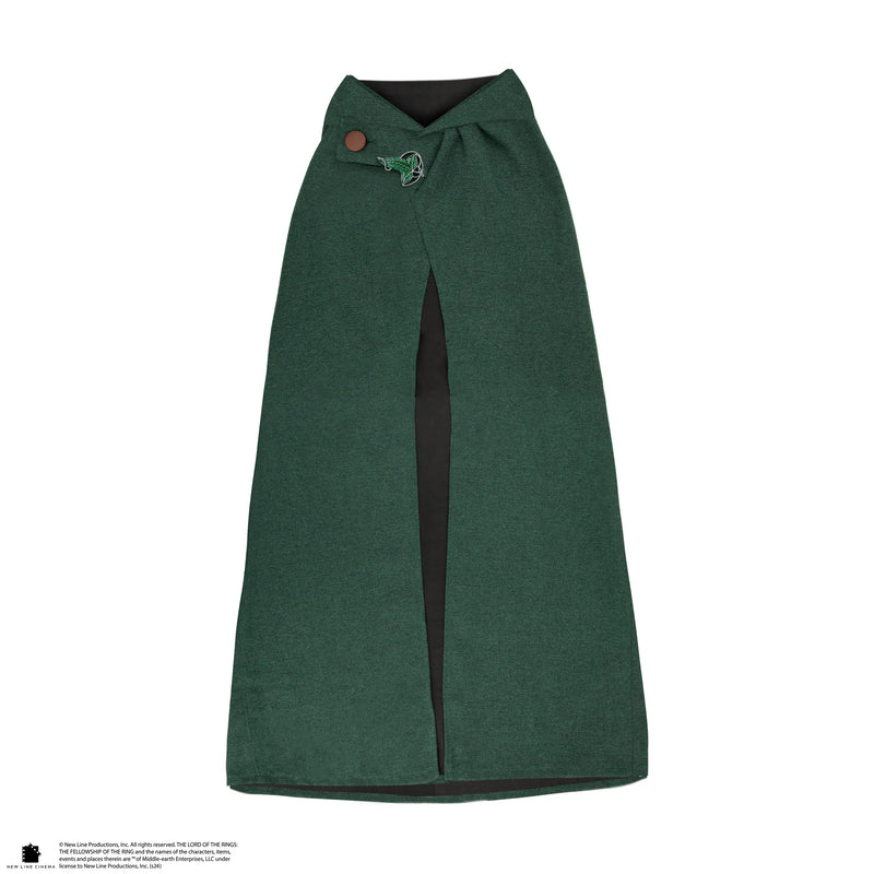 Lord of the Rings Hobbit Cloak with Lorien Leaf Brooch, side angle