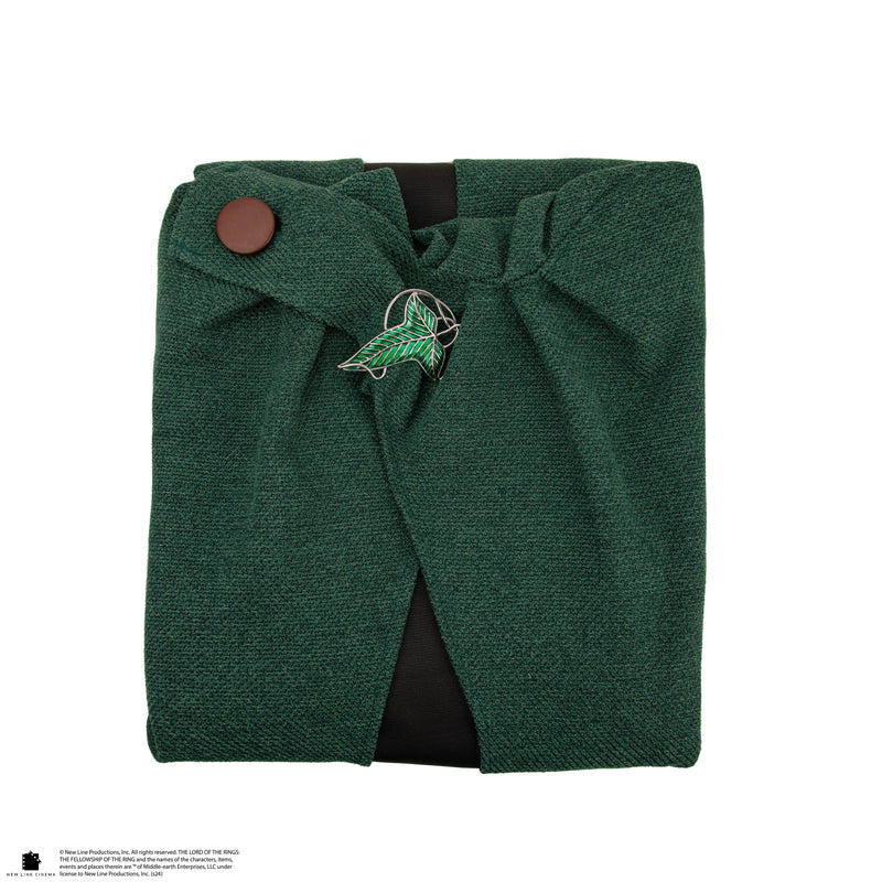 Lord of the Rings Hobbit Cloak with Lorien Leaf Brooch, rear view