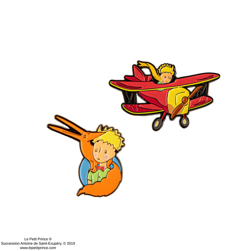 The Little Prince Aviator's Adventure Pin Set, side angle