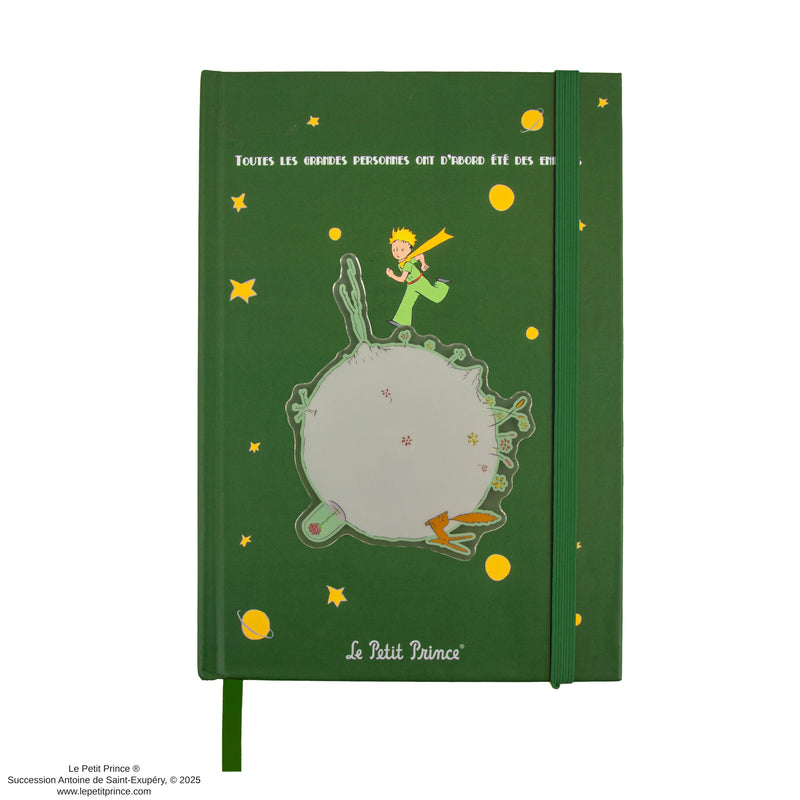 The Little Prince Spinning Asteroid B-612 Notebook, in display