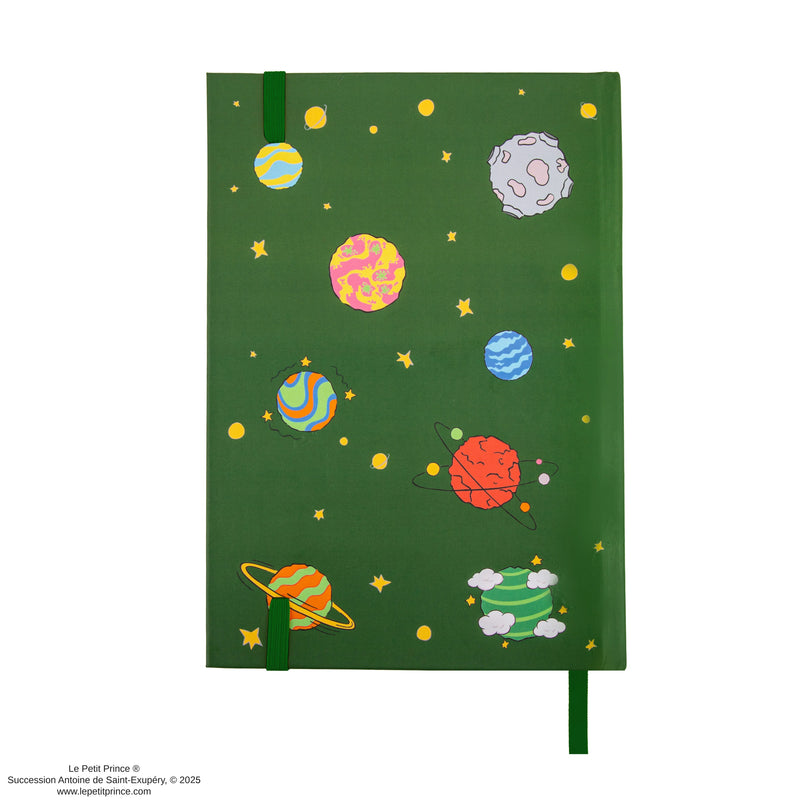 The Little Prince Spinning Asteroid B-612 Notebook, close-up detail